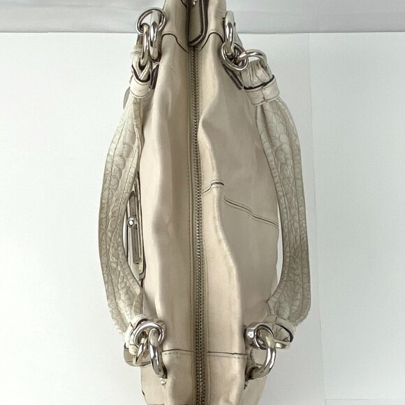 Coach Leather Purse Handbag Satchel Kristin Spectator Bag Beige 16810 Large - Picture 5 of 11